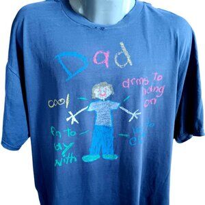XL Vintage T-shirt "Dad" Graphic Trashed Holes Distress Buttery Thin Crayon Kid